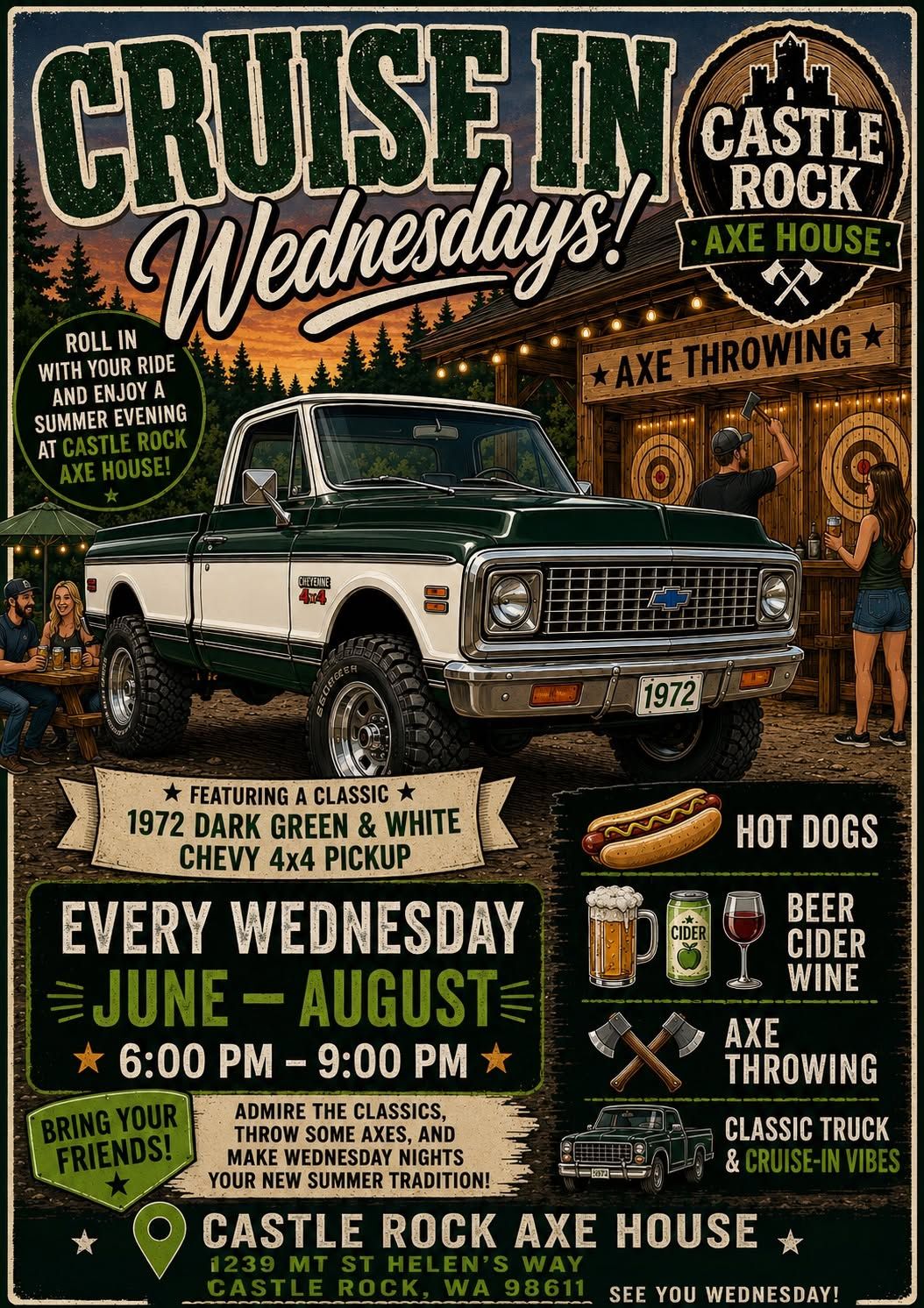 Cruise In Wednesdays – Castle Rock Axe House