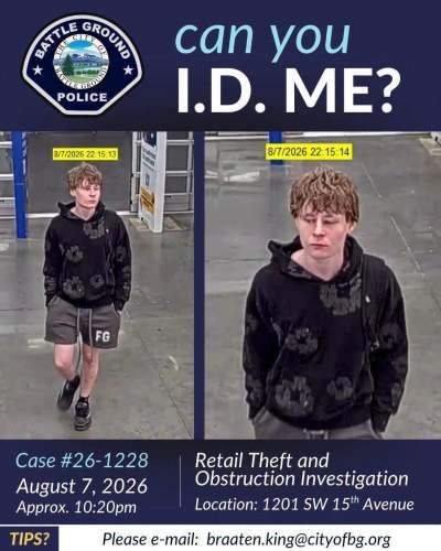 Help Battle Ground Police Identify Suspect—KLOG 100.7 News