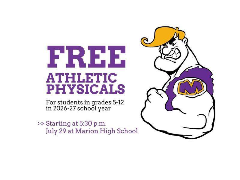 Free athletics physicals available 7/29