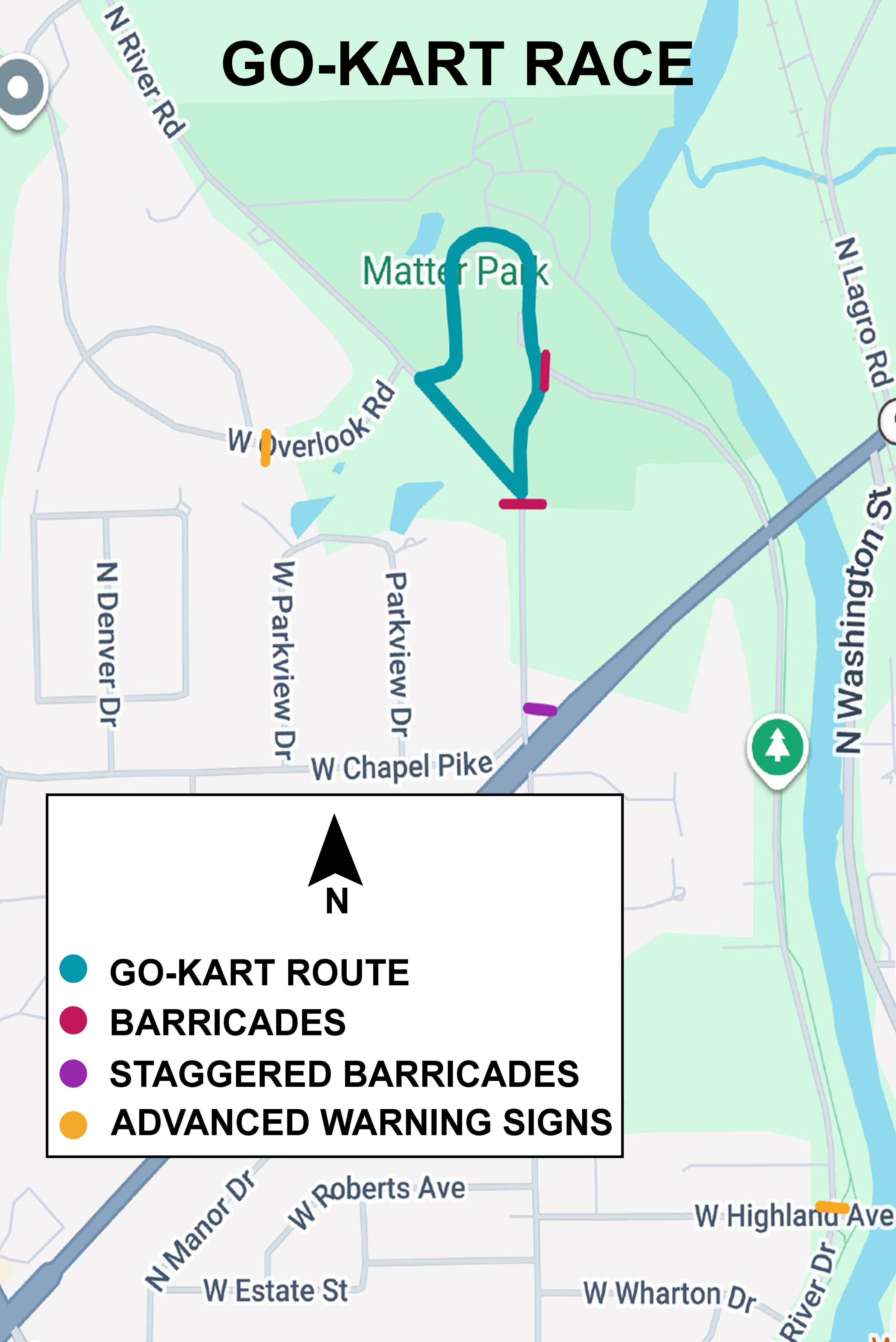 Matter Park and Nearby Roads Closed for Go-Kart Race, 7/17-19, 2026