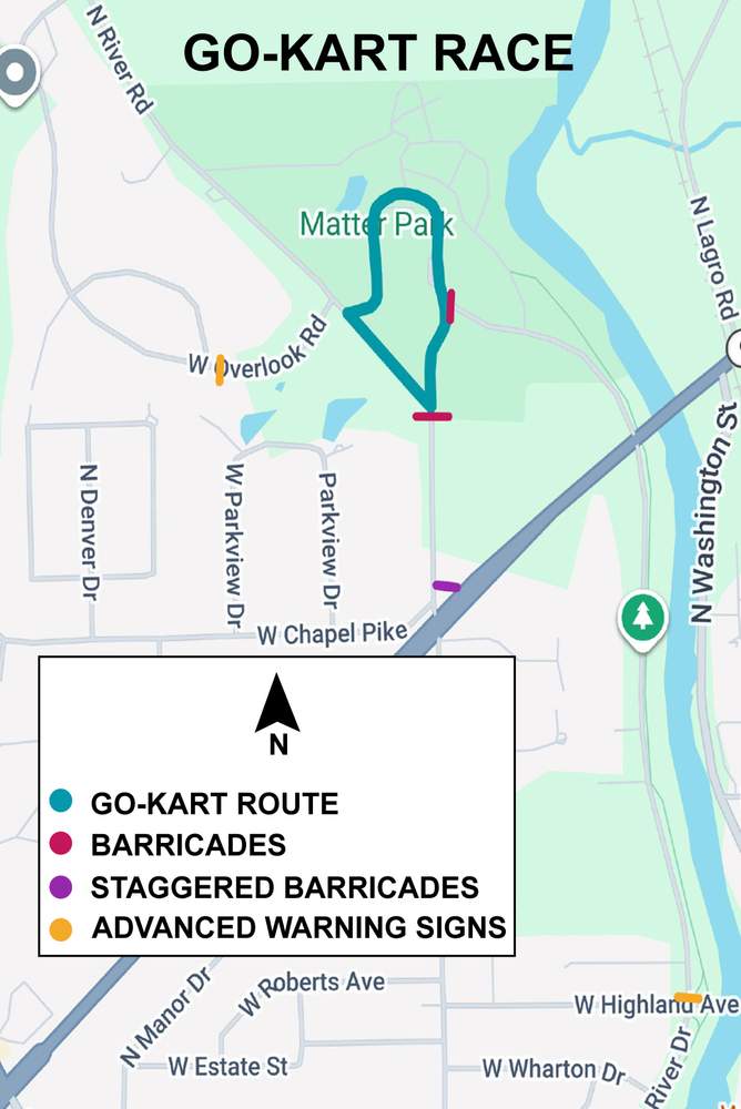 Matter Park and Nearby Roads Closed for Go-Kart Race, 7/17-19, 2026