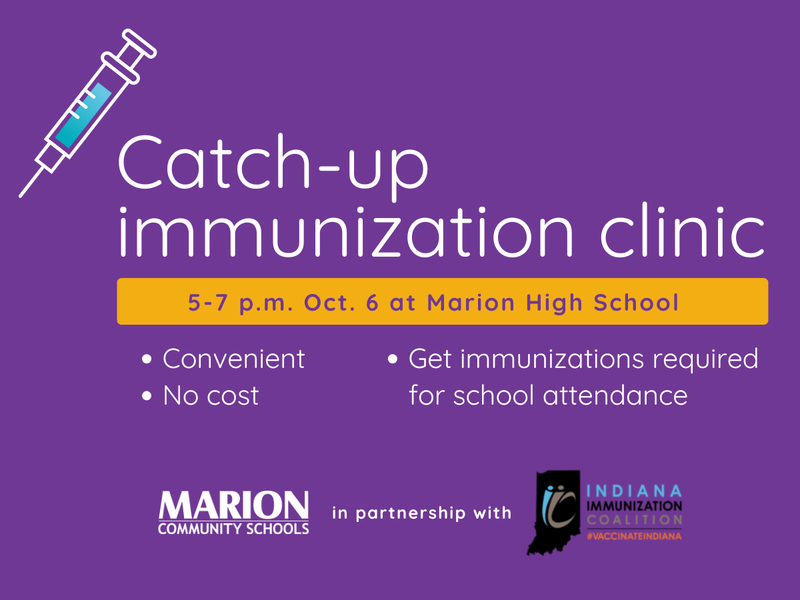 Catch-up immunization clinic set for 10/6