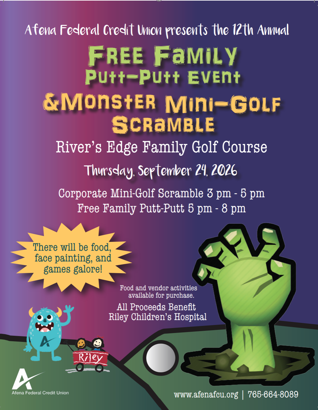 Monster Mini Golf Fundraiser for Riley Children’s Hospital
