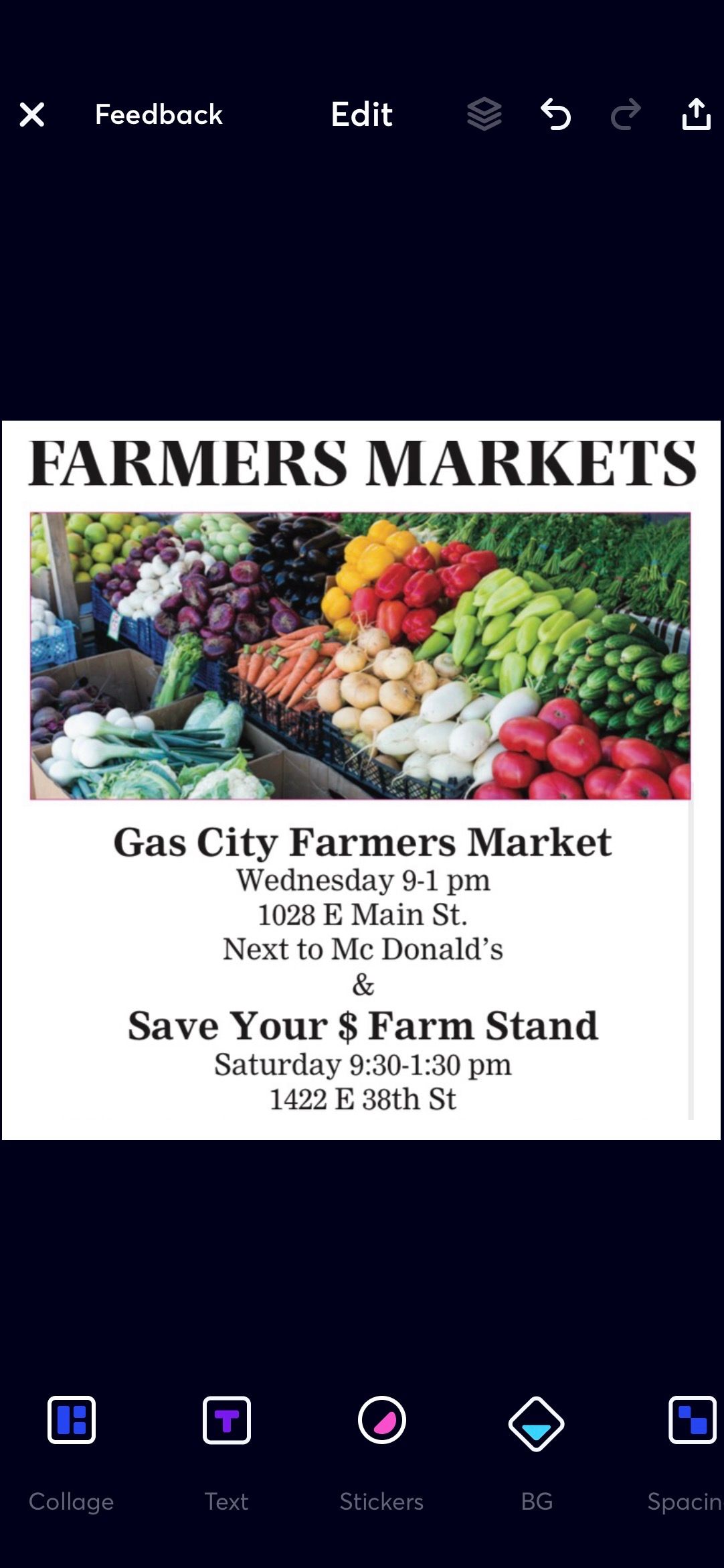Gas City Farm Market, behind McDonald’s